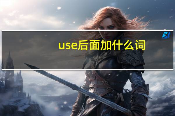 use后面加什么词