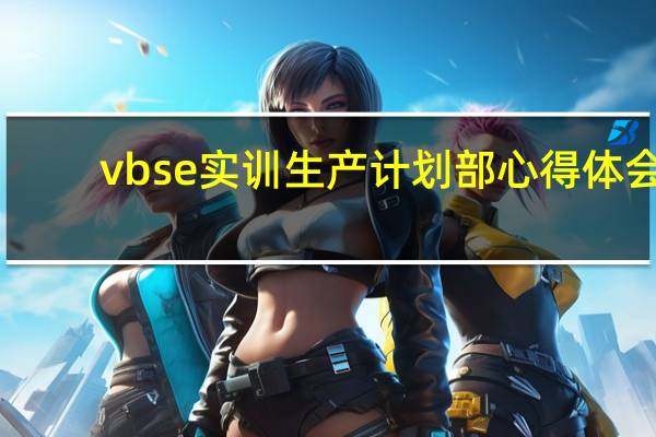 vbse实训生产计划部心得体会