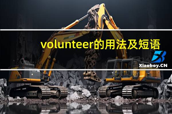 volunteer的用法及短语