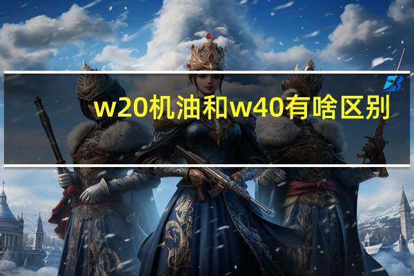 w20机油和w40有啥区别（w20）