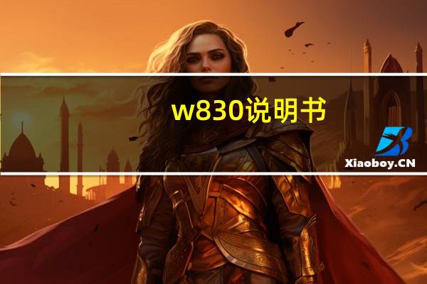 w830说明书（w830）