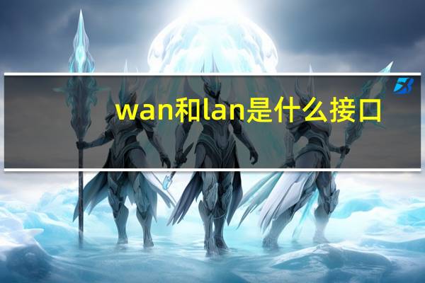 wan和lan是什么接口（wan和lan）