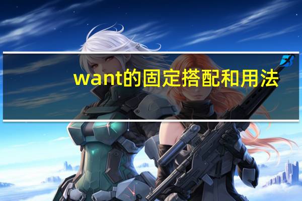 want的固定搭配和用法