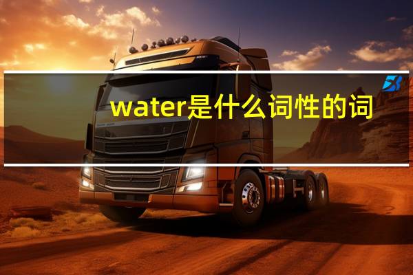 water是什么词性的词