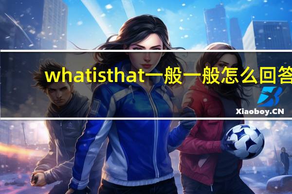 what is that一般一般怎么回答