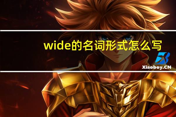 wide的名词形式怎么写