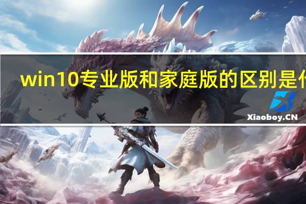 win10专业版和家庭版的区别是什么