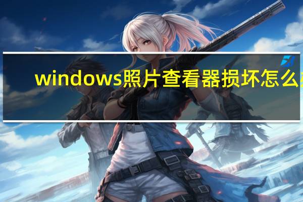 windows照片查看器损坏怎么办（windows图片查看器修复）