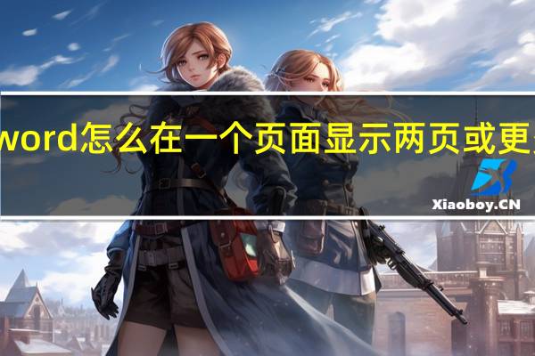 word怎么在一个页面显示两页或更多页面