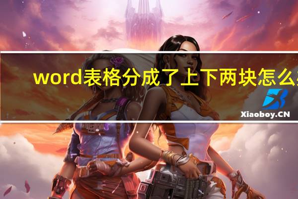 word表格分成了上下两块怎么办
