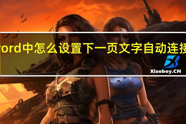 word中怎么设置下一页文字自动连接上一页（word中怎么设置下一页横向）