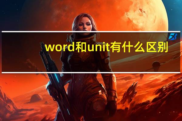 word和unit有什么区别