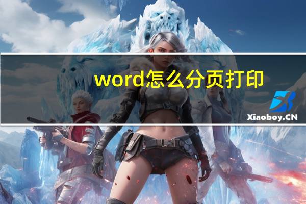 word怎么分页打印（word怎么分页）