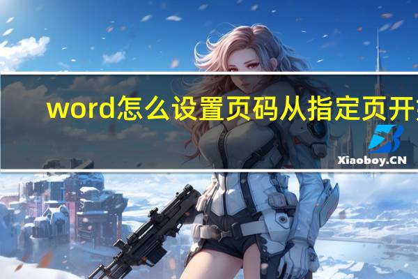 word怎么设置页码从指定页开始（word怎么设置页码）
