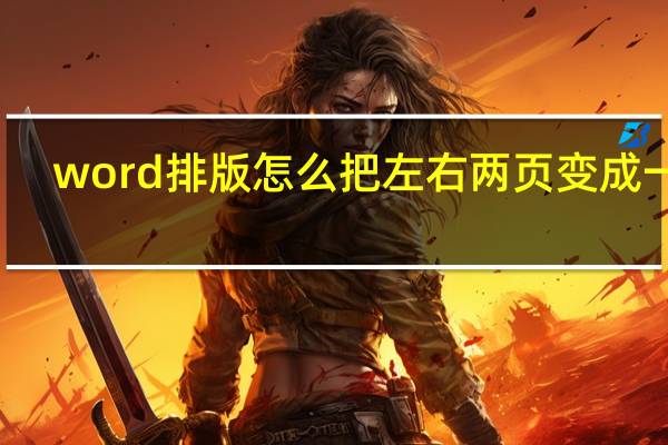 word排版怎么把左右两页变成一页（word排版）