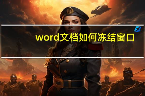 word文档如何冻结窗口(如何冻结窗口)