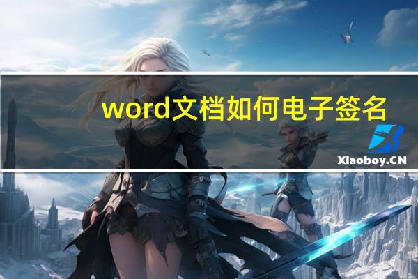 word文档如何电子签名（word文档如何电子签名）