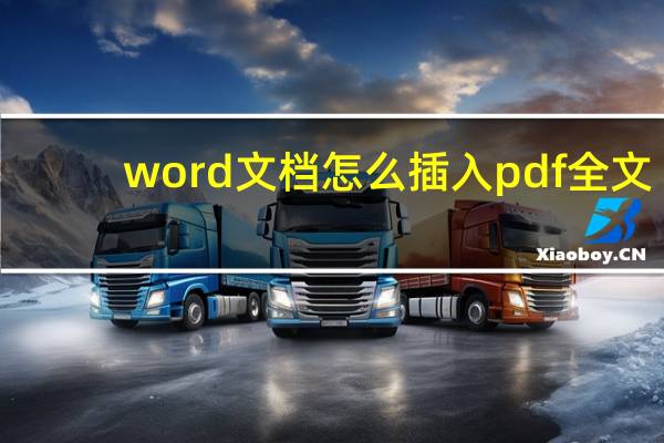 word文档怎么插入pdf全文（word文档怎么插入pdf）