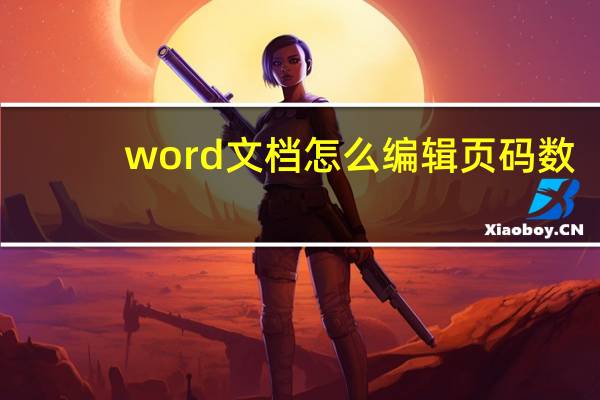 word文档怎么编辑页码数（word文档怎么编辑页码）