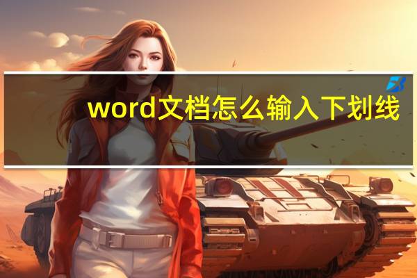 word文档怎么输入下划线（word文档怎么插入下划线）