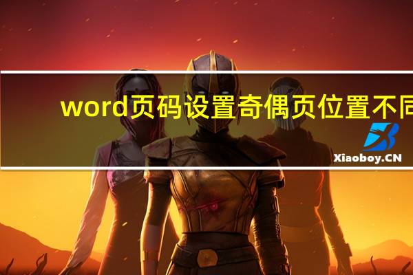word页码设置奇偶页位置不同（word中怎么设置页码奇偶页不同）