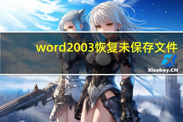 word2003恢复未保存文件（word2003快捷键）