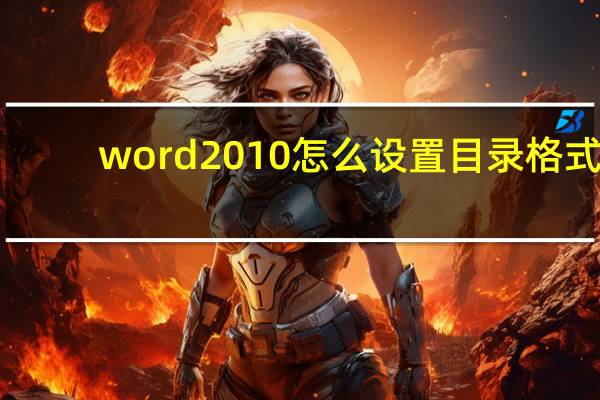 word2010怎么设置目录格式（word如何设置目录格式）
