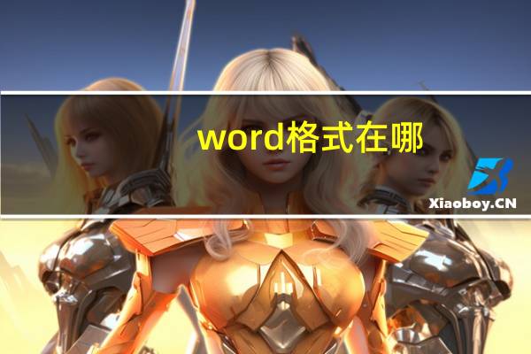 word格式在哪