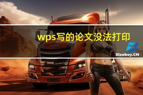 wps写的论文没法打印