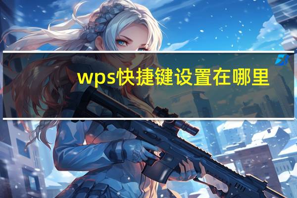 wps快捷键设置在哪里