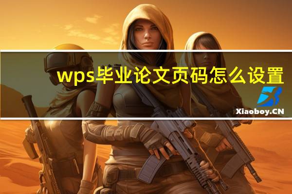 wps毕业论文页码怎么设置