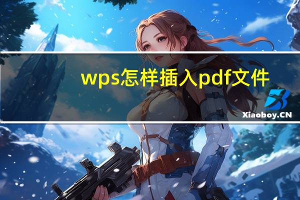 wps怎样插入pdf文件