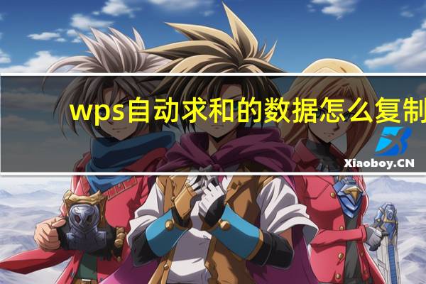 wps自动求和的数据怎么复制（wps自动求和）