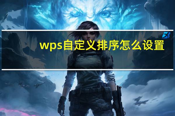 wps自定义排序怎么设置（自定义排序怎么设置）