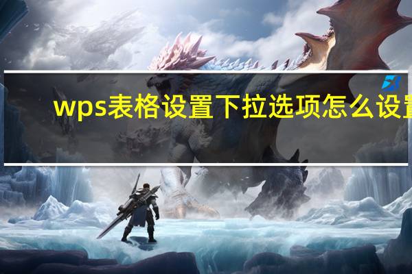 wps表格设置下拉选项怎么设置(wps表格设置下拉选项)
