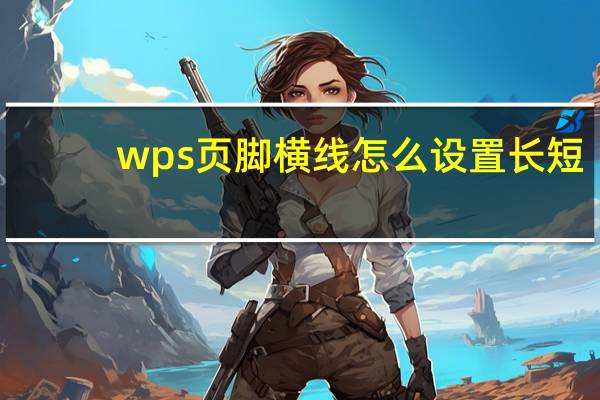 wps页脚横线怎么设置长短（wps页脚横线怎么设置）