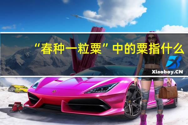 “春种一粒粟”中的粟指什么