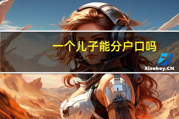 一个儿子能分户口吗