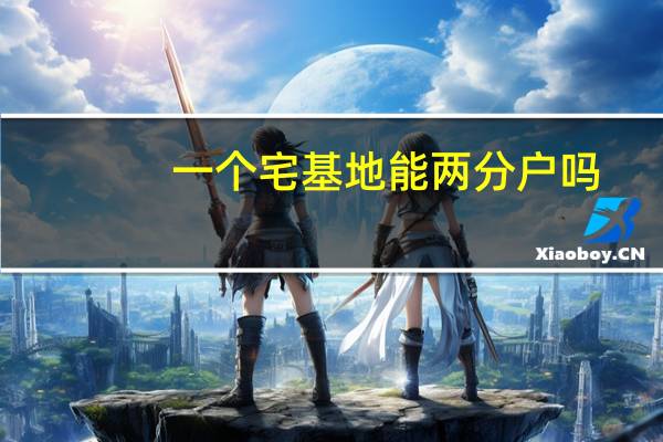 一个宅基地能两分户吗