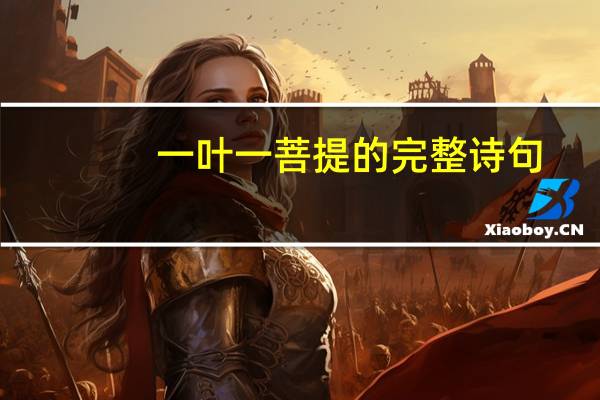 一叶一菩提的完整诗句