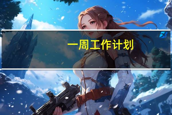 一周工作计划