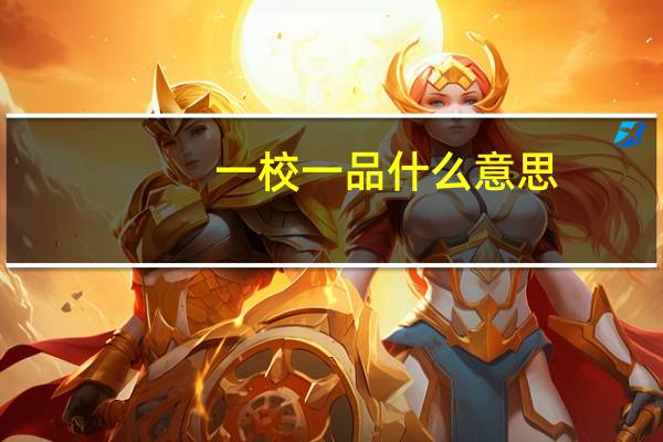 一校一品什么意思