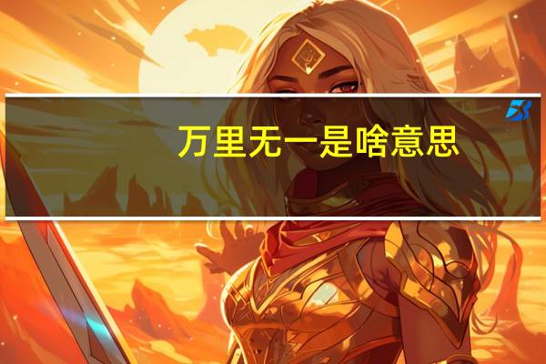 万里无一是啥意思