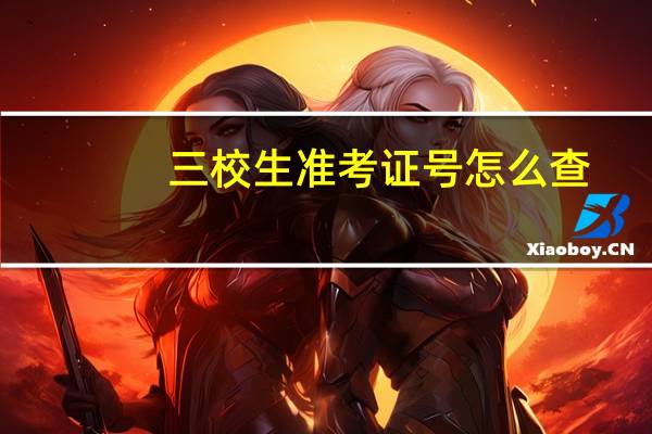 三校生准考证号怎么查