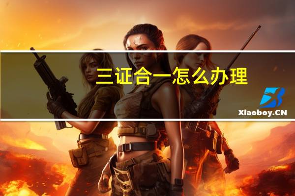 三证合一怎么办理