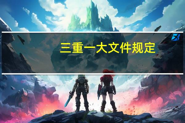 三重一大文件规定