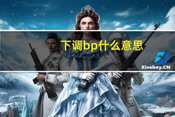 下调bp什么意思