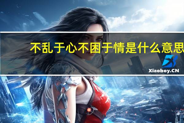 不乱于心不困于情是什么意思