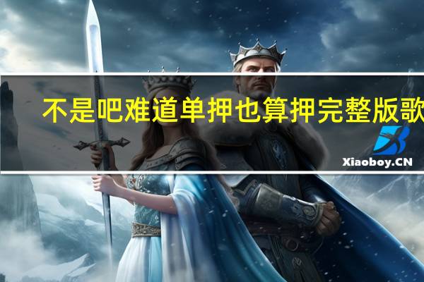 不是吧难道单押也算押完整版歌词