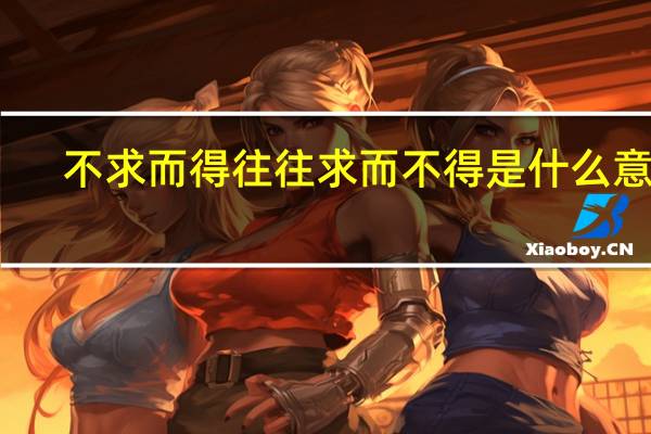 不求而得往往求而不得是什么意思